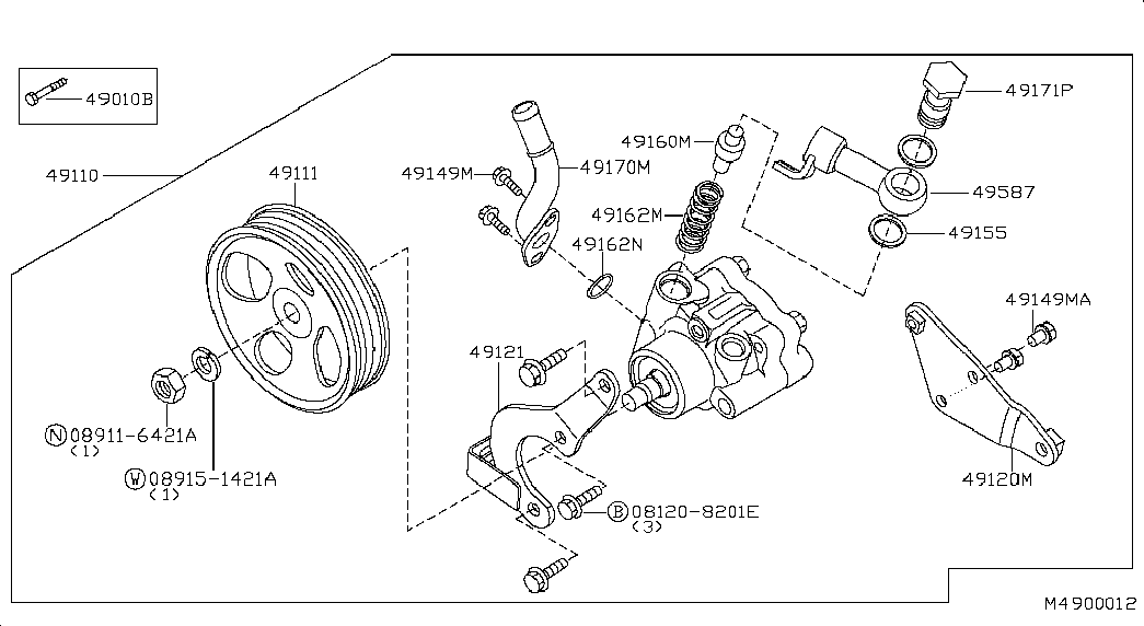 Насос ГУР для Ниссан Навара 2004-2010