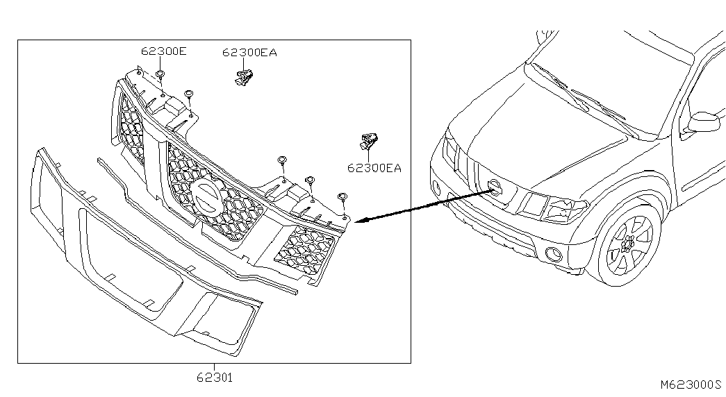 Решетка радиатора для Ниссан Навара 2004-2010