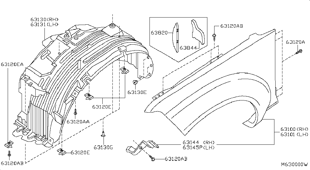 Крыло переднее левое для Ниссан Навара 2004-2010