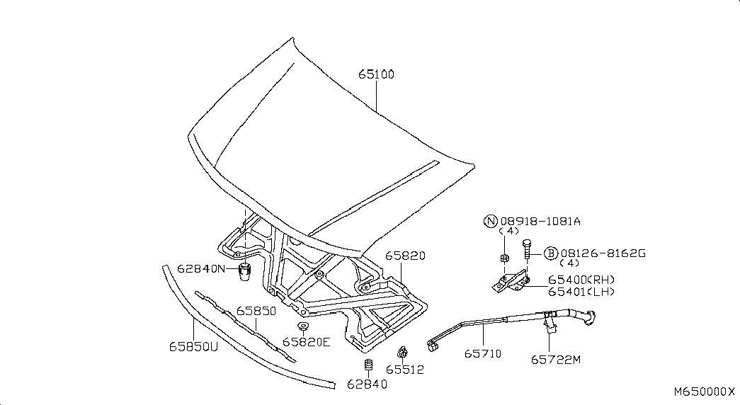 Петля капота правая для Ниссан Навара 2004-2010
