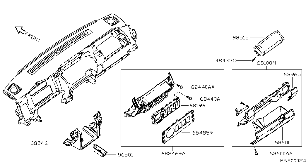 Перчаточный ящик, бардачок для Ниссан Навара 2004-2010