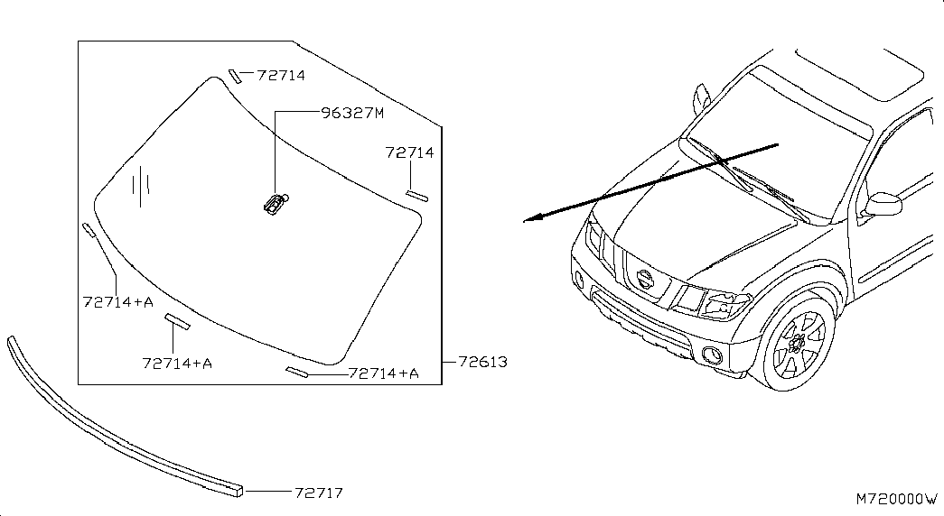 Лобовое стекло для Ниссан Навара 2004-2010