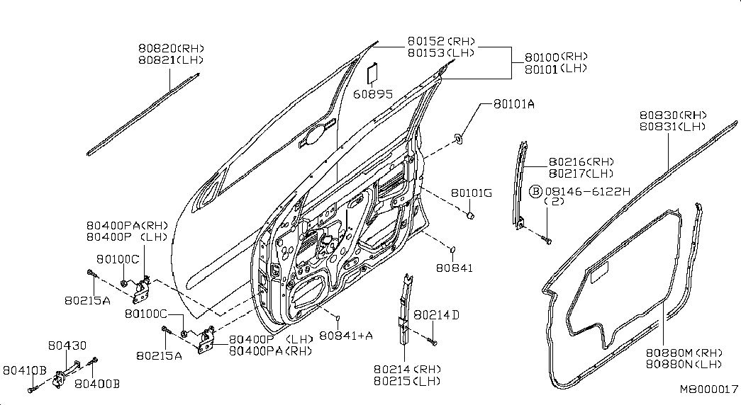 Дверь передняя правая для Ниссан Навара 2004-2010