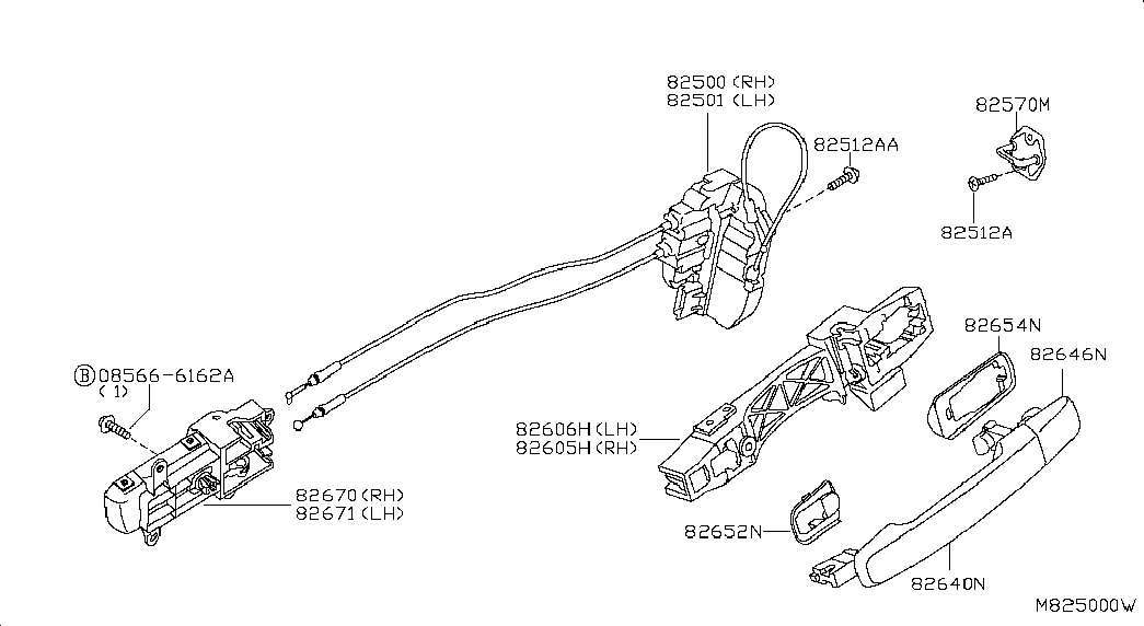 Замок задней правой двери для Ниссан Навара 2004-2010