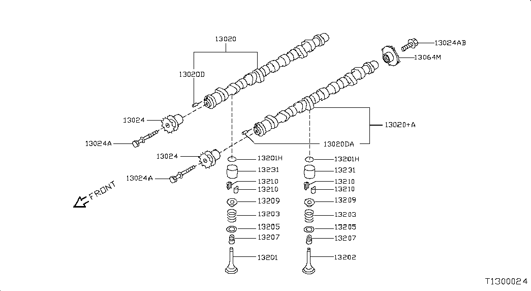 Выпускной распредвал для Ниссан NP-300 2008-2018