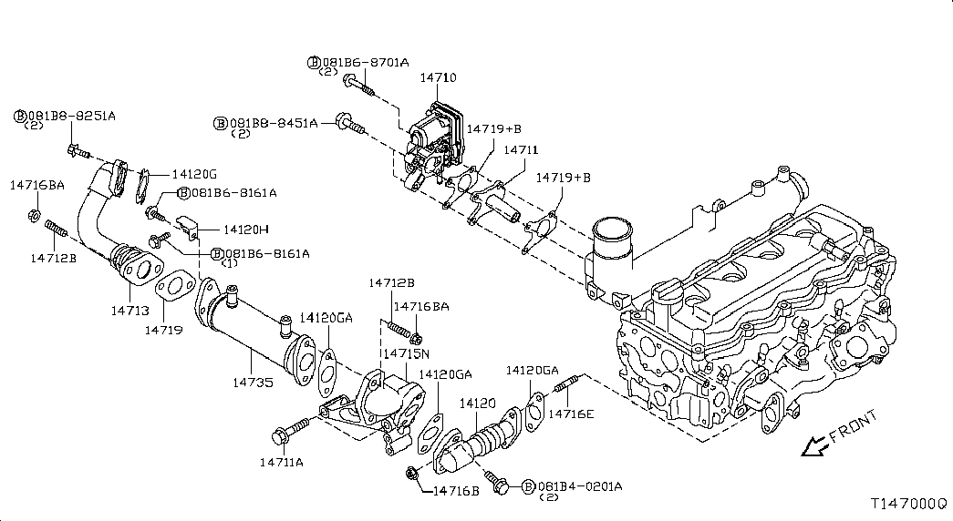 Охладитель отработанных газов для Ниссан NP-300 2008-2018