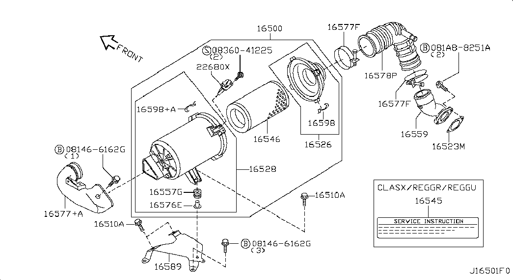 Фильтр воздушный-моторный для Ниссан NP-300 2008-2018
