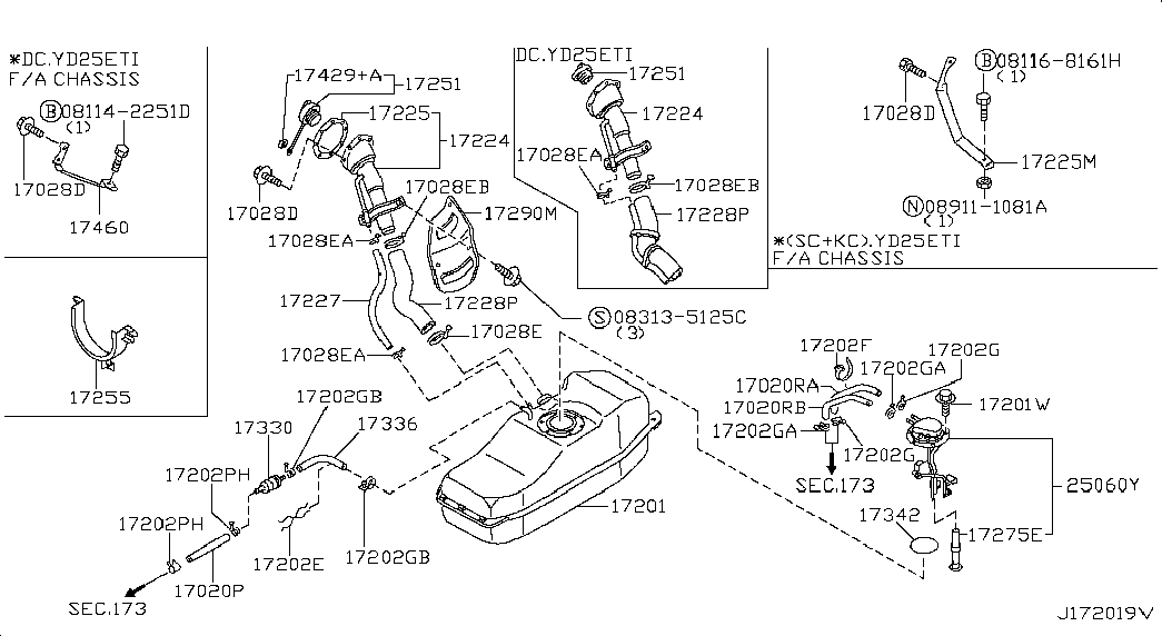 Горловина заливная бака топливного для Ниссан NP-300 2008-2018