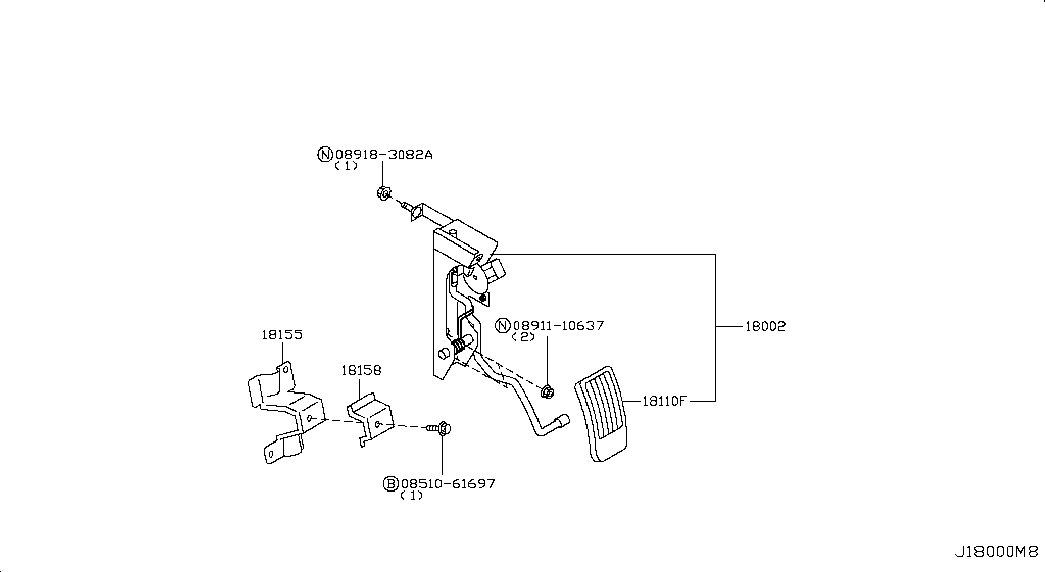 Педаль газа для Ниссан NP-300 2008-2018