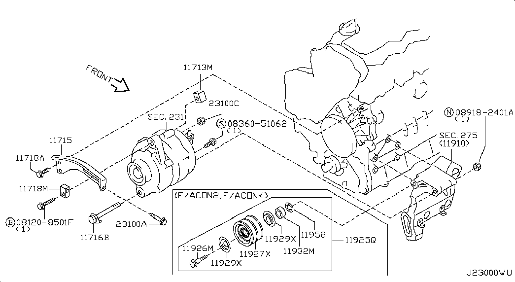 Ролик приводного ремня для Ниссан NP-300 2008-2018