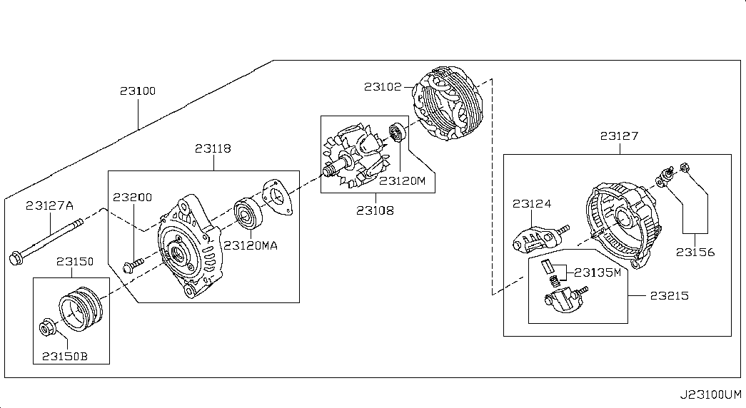 Генератор в сборе для Ниссан NP-300 2008-2018