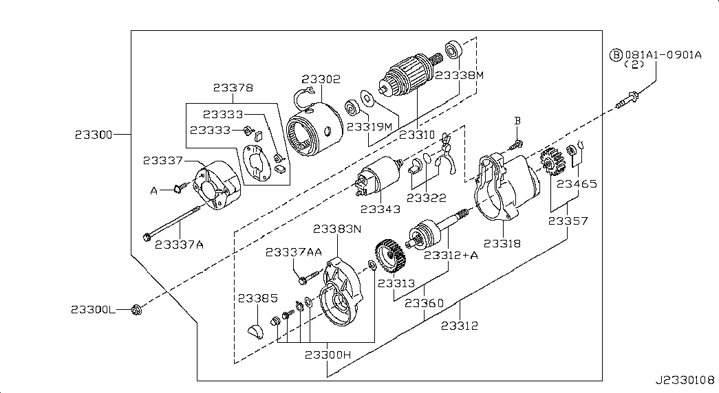 Стартер в сборе для Ниссан NP-300 2008-2018
