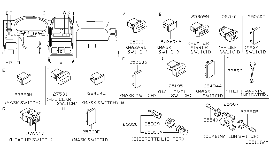 Подрулевой переключатель стеклоочистителя для Ниссан NP-300 2008-2018