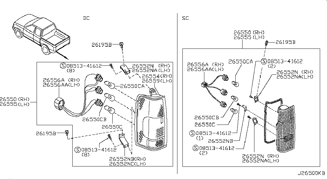 Фонарь задний левый на крыле для Ниссан NP-300 2008-2018
