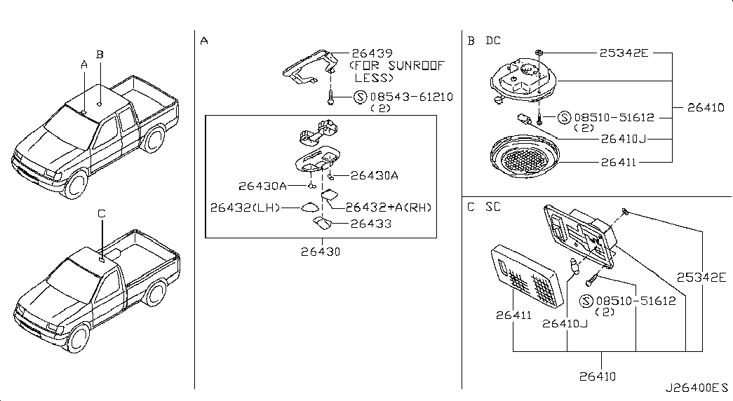 Фонарь салона для Ниссан NP-300 2008-2018