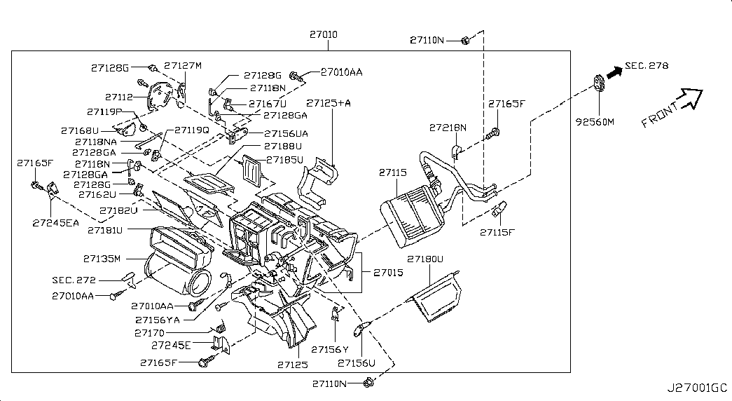 Радиатор отопителя для Ниссан NP-300 2008-2018