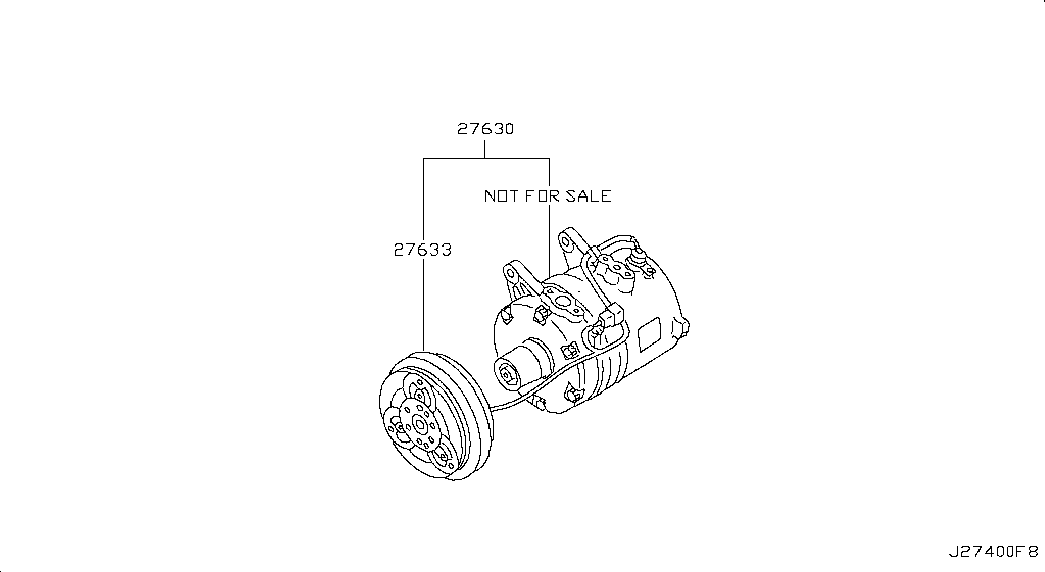 Компрессор кондиционера для Ниссан NP-300 2008-2018