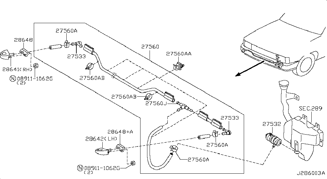 Фаро-омыватель левый для Ниссан NP-300 2008-2018