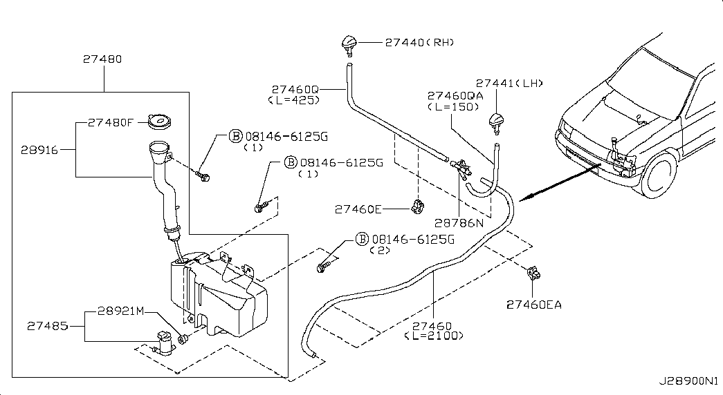 Бачок стеклоочистителей для Ниссан NP-300 2008-2018