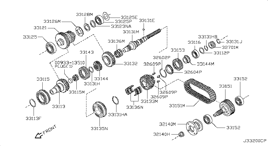 Цепь раздаточной коробки для Ниссан NP-300 2008-2018