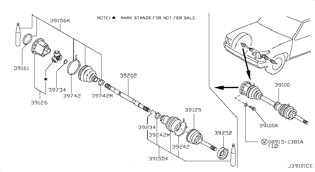 Приводной вал передний правый для Ниссан NP-300 2008-2018