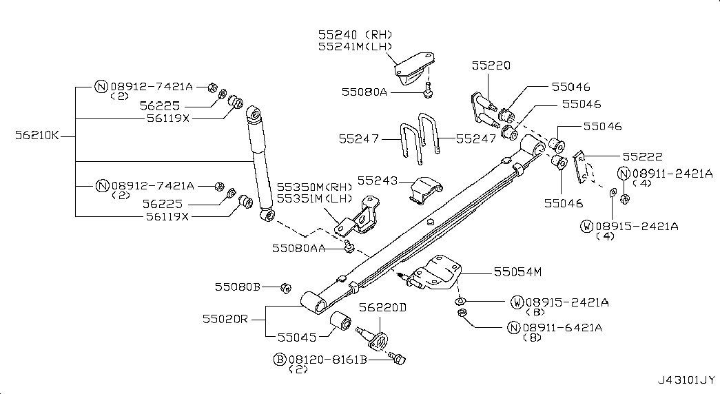 Рессора задняя для Ниссан NP-300 2008-2018