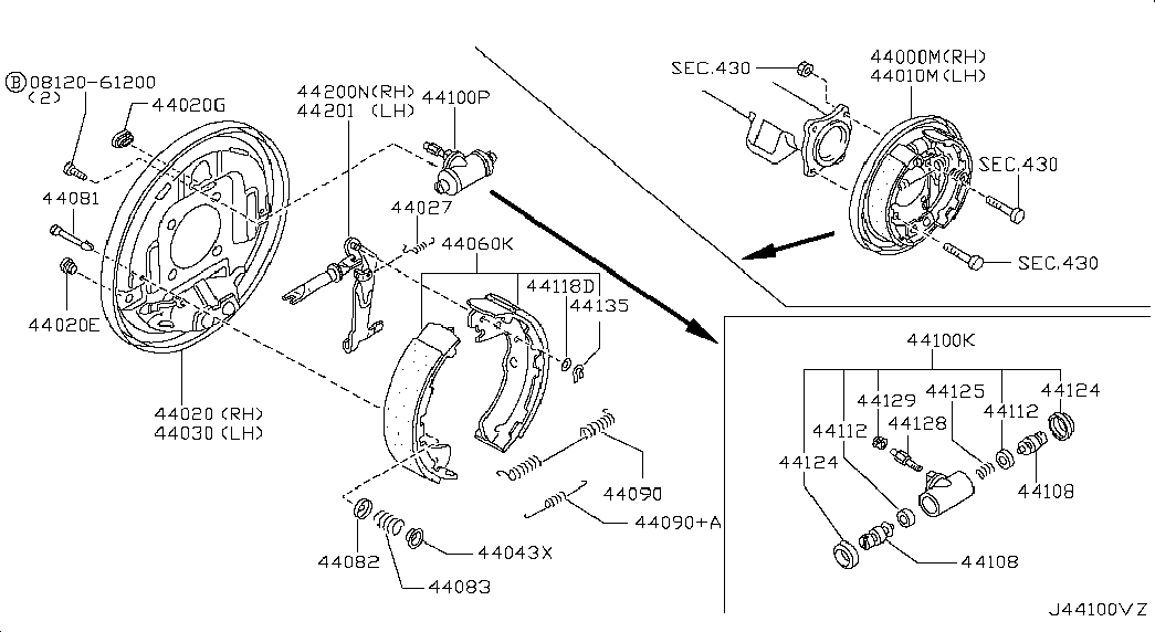 Колодки тормозные задние для Ниссан NP-300 2008-2018