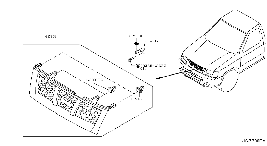 Решетка радиатора для Ниссан NP-300 2008-2018