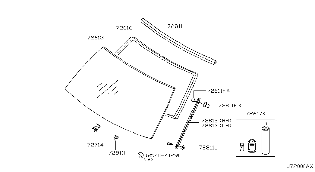 Лобовое стекло для Ниссан NP-300 2008-2018