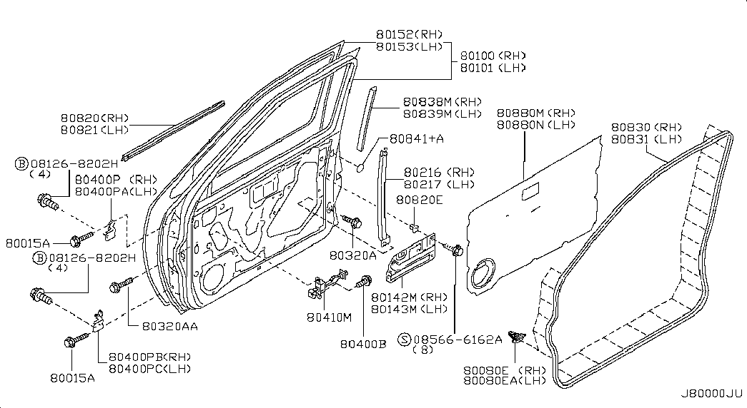 Дверь передняя левая для Ниссан NP-300 2008-2018