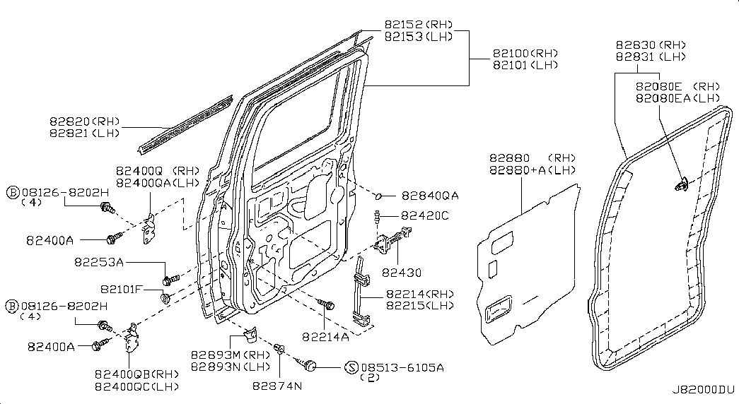 Дверь задняя левая для Ниссан NP-300 2008-2018