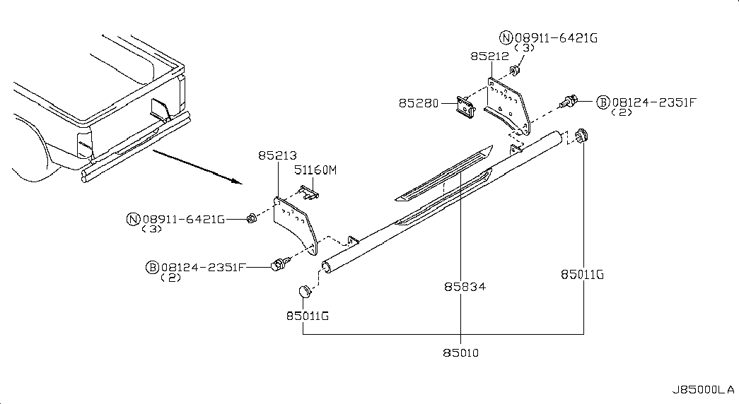 Бампер задний для Ниссан NP-300 2008-2018