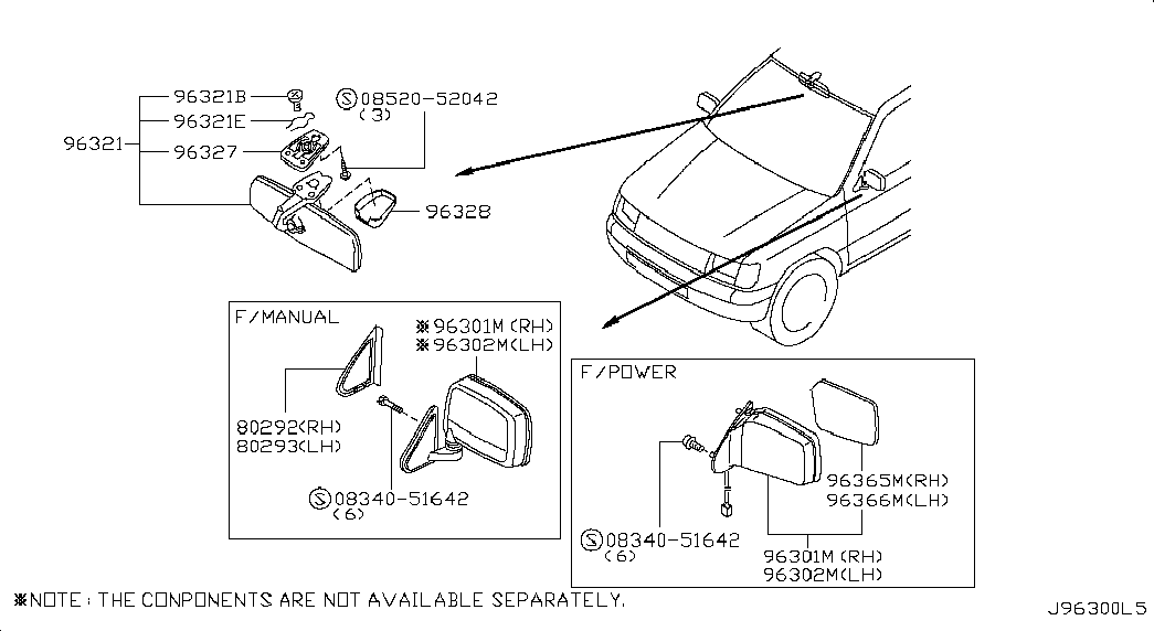 Зеркало боковое правое для Ниссан NP-300 2008-2018