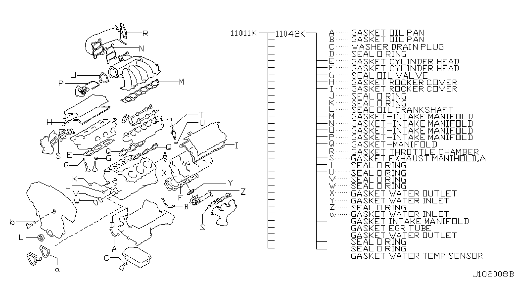 Комплект прокладок для двигателя для Ниссан Мурано 2002-2008