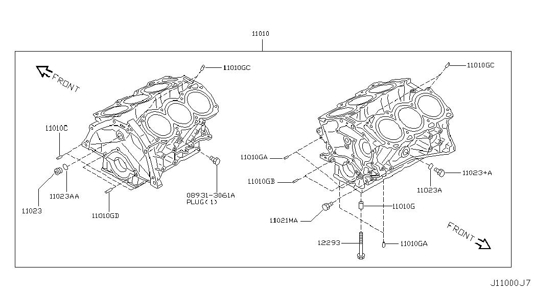 Блок цилиндров в сборе для Ниссан Мурано 2002-2008