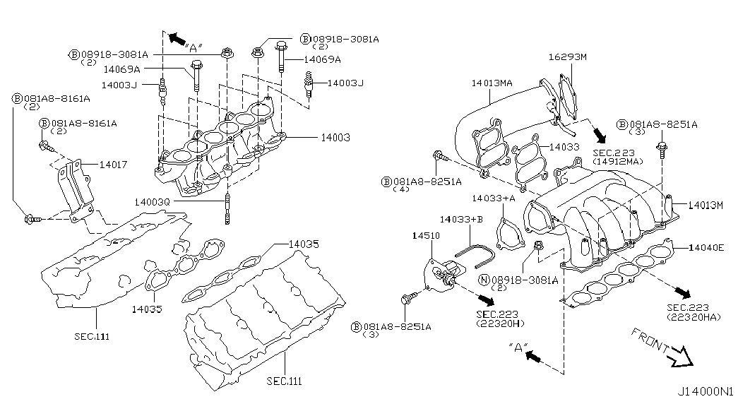 Коллектор впускной для Ниссан Мурано 2002-2008