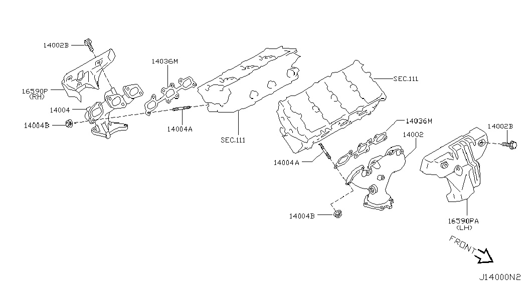 Коллектор выпускной для Ниссан Мурано 2002-2008