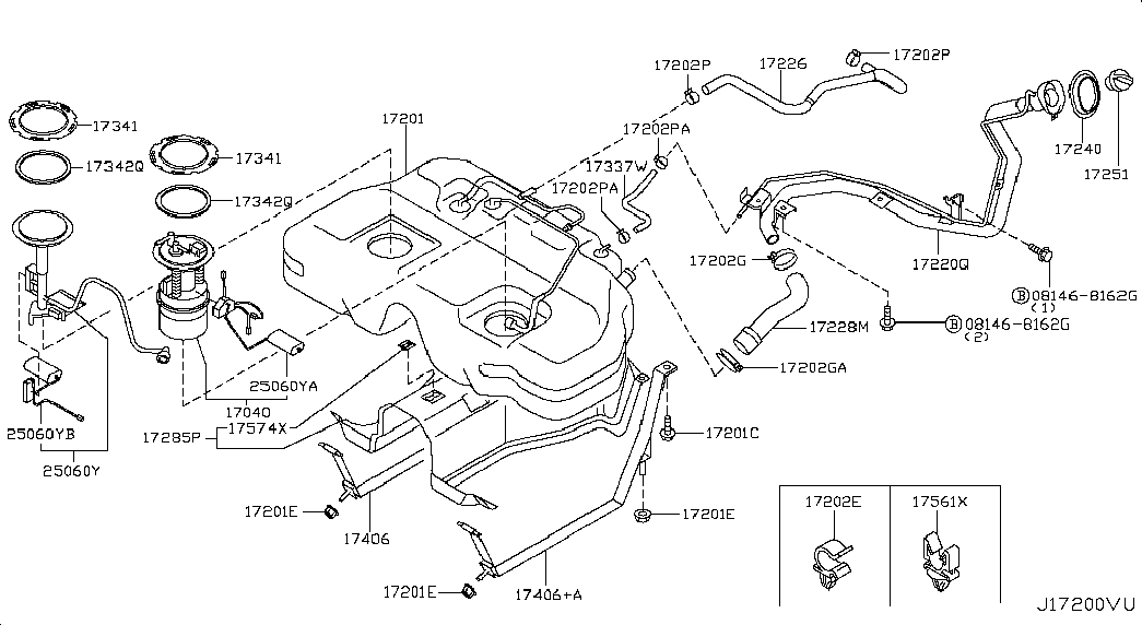 Топливный насос в сборе для Ниссан Мурано 2002-2008