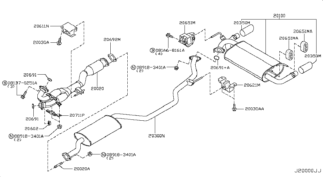 Приёмная труба для Ниссан Мурано 2002-2008