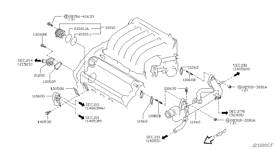 Помпа водяная для Ниссан Мурано 2002-2008