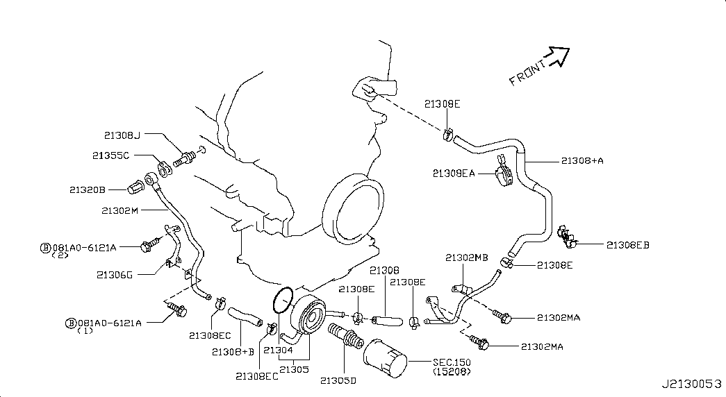 Радиатор масляный для Ниссан Мурано 2002-2008