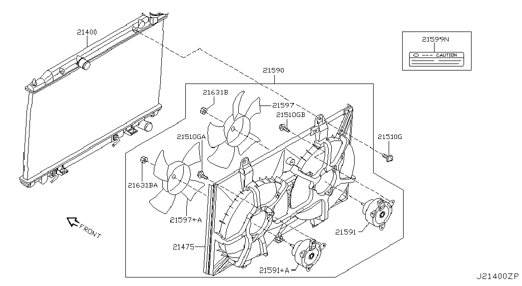 Мотор вентилятора двигателя для Ниссан Мурано 2002-2008