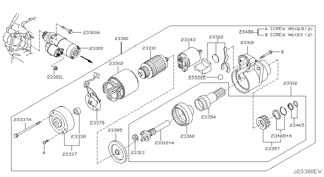 Стартер в сборе для Ниссан Мурано 2002-2008