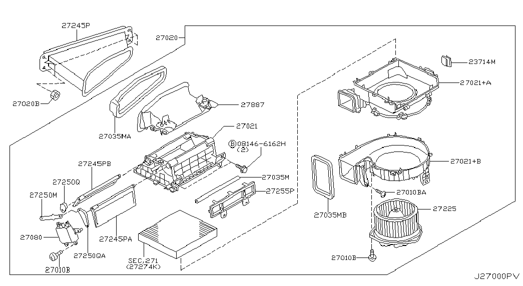 Мотор вентилятора салона для Ниссан Мурано 2002-2008