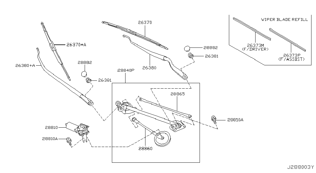 Трапеция переднего стеклоочистителя для Ниссан Мурано 2002-2008