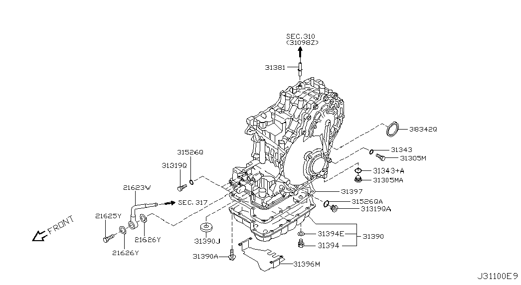 Масляный поддон АКПП для Ниссан Мурано 2002-2008