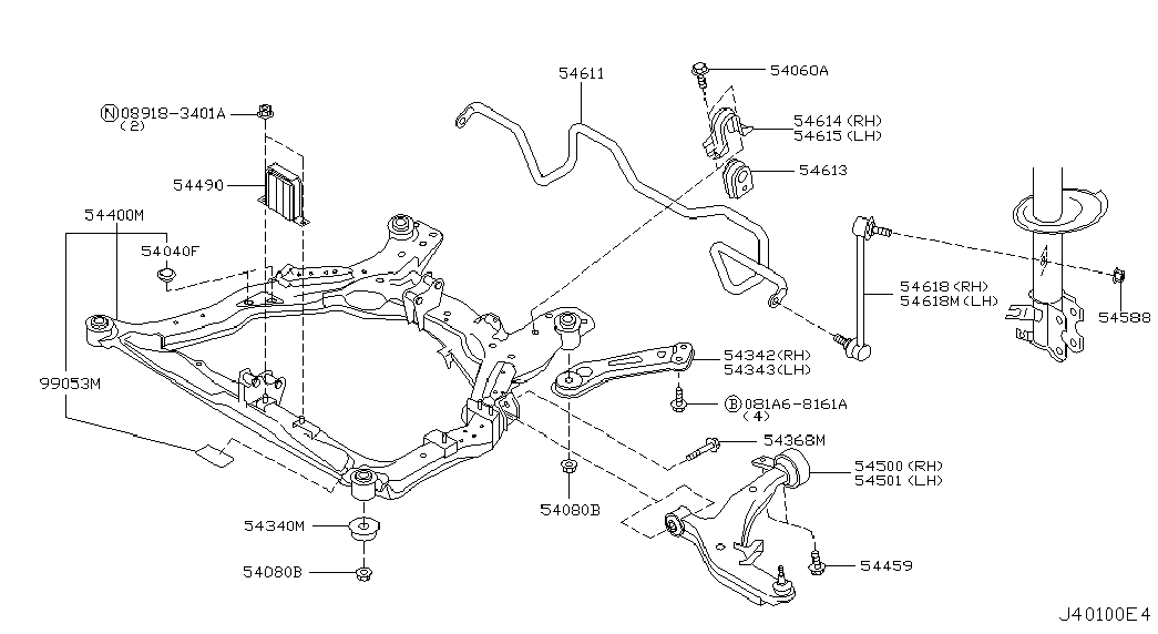 Стабилизатор передний для Ниссан Мурано 2002-2008