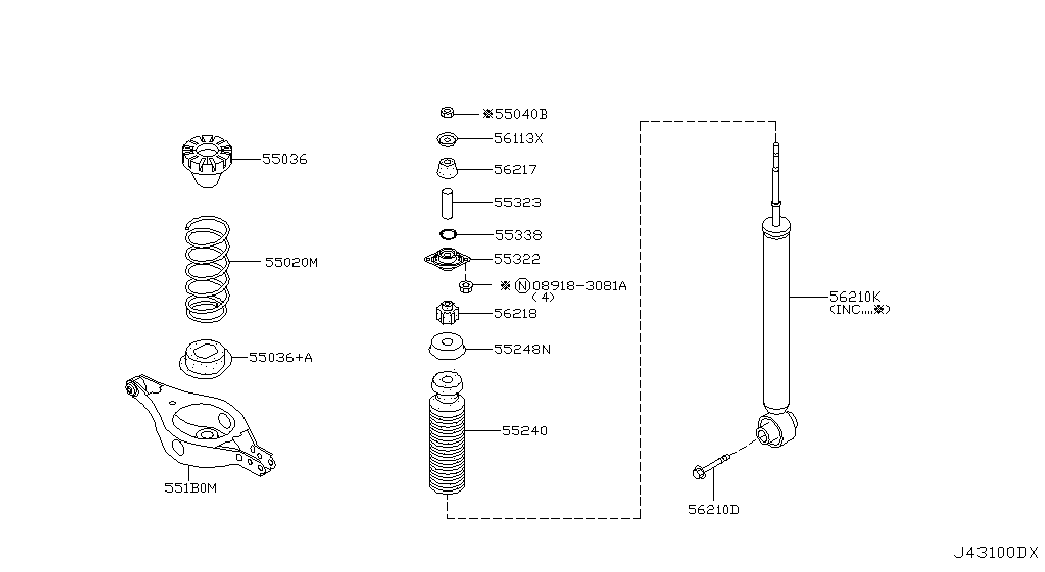 Пружина задняя для Ниссан Мурано 2002-2008