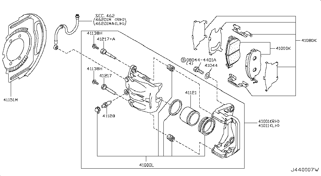 Колодки тормозные передние для Ниссан Мурано 2002-2008