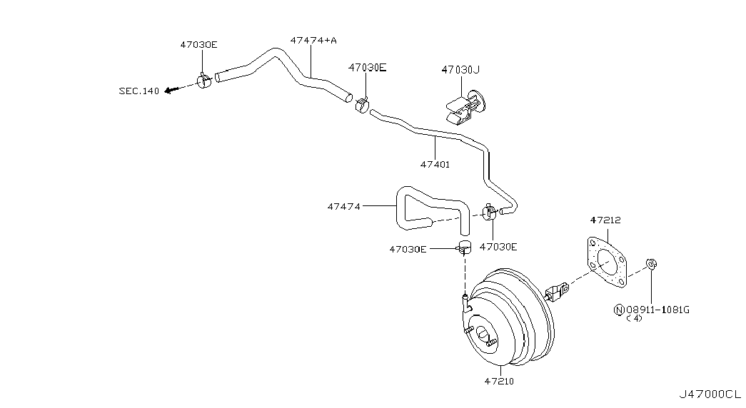 Вакуумный усилитель тормозов для Ниссан Мурано 2002-2008